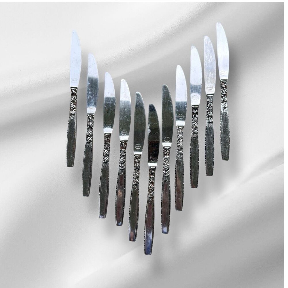 Vintage Oneida Japan Everbrite Premier EVS 39 Set Of 11 Knives Silverware